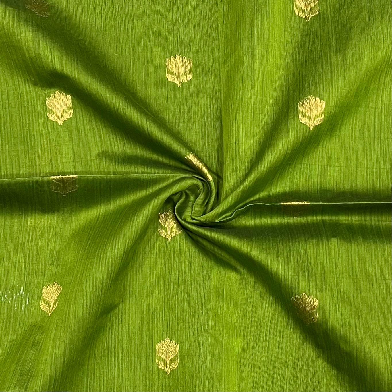 MAHESHWARI HANDWOVEN ALL OVER LOTUS GREEN SAREE