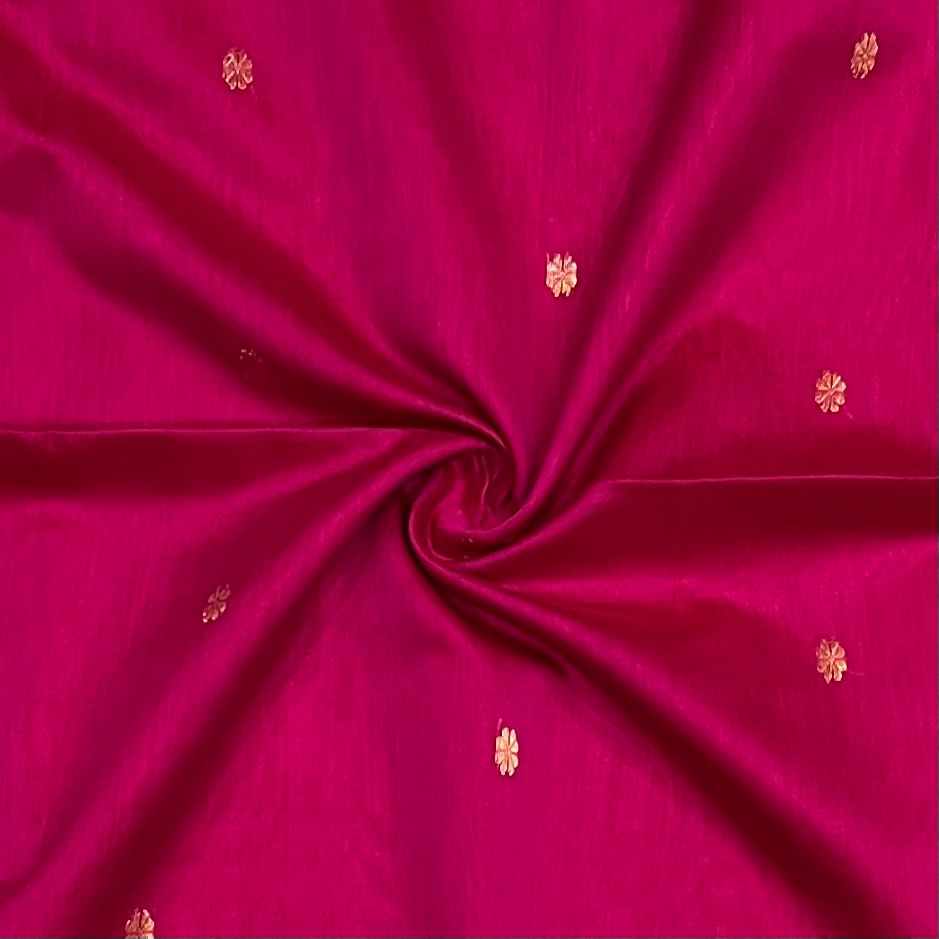MAHESHWARI HANDWOVEN LOTUS PALLU RANI SAREE