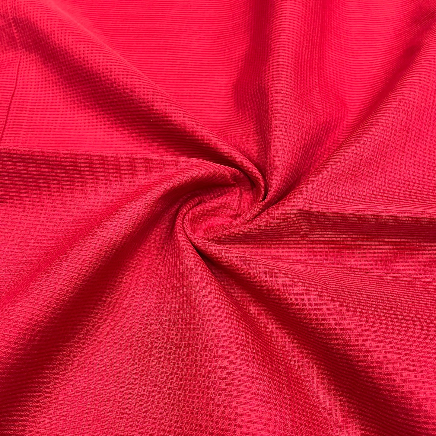MAHESHWARI HANDWOVEN SMALL BORDER CHECKS RED SAREE