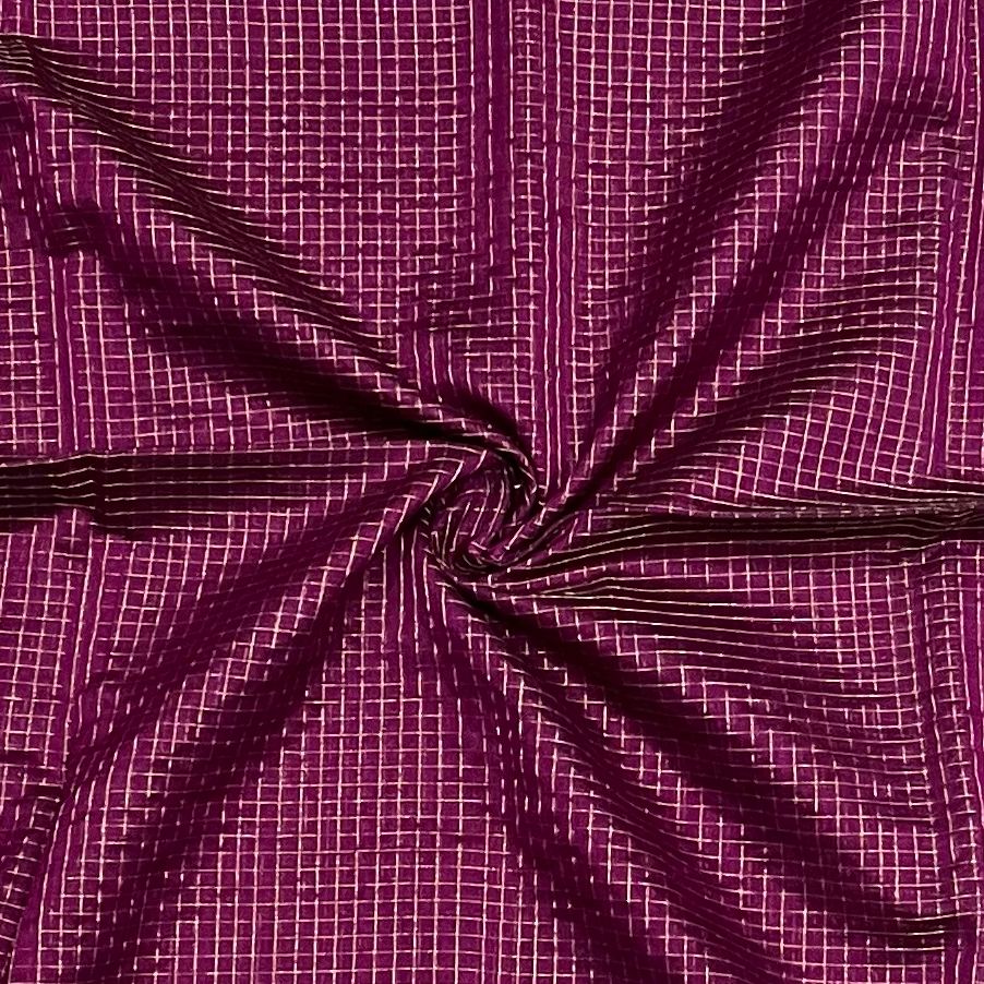 Maheshwari Handwoven Zari Checks Saree