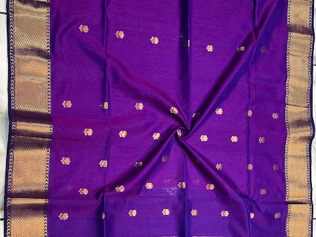 MAHESHWARI HANDWOVEN ALL OVER LOTUS JAMLI SAREE