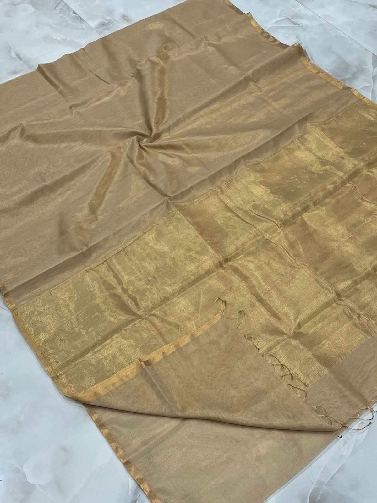 MAHESHWARI HANDWOVEN TISSUE PAIPIN SAREE
