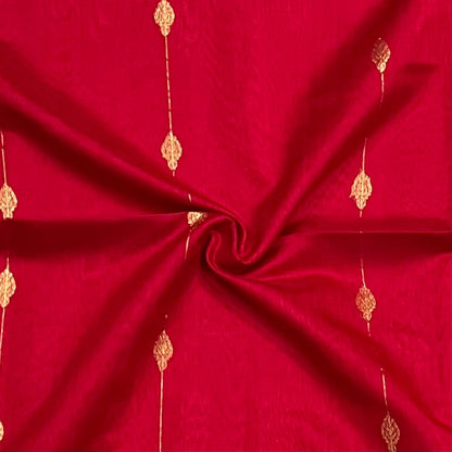 Maheshwari Handwoven Big Border Zari Line Red Saree