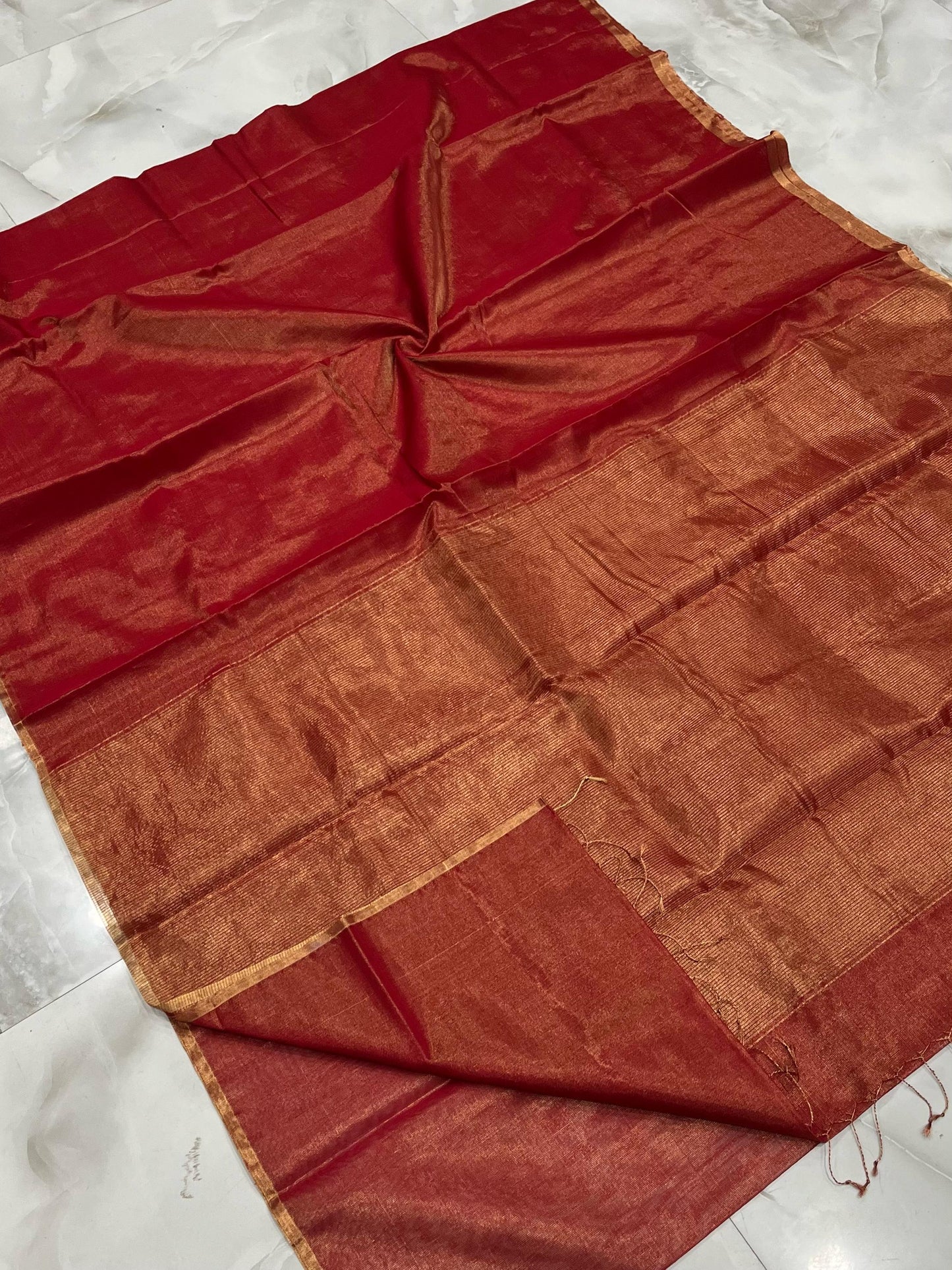MAHESHWARI HANDWOVEN TISSUE PAIPIN SAREE