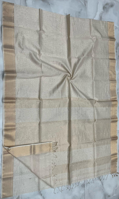 Maheshwari Handwoven Zari Checks Saree