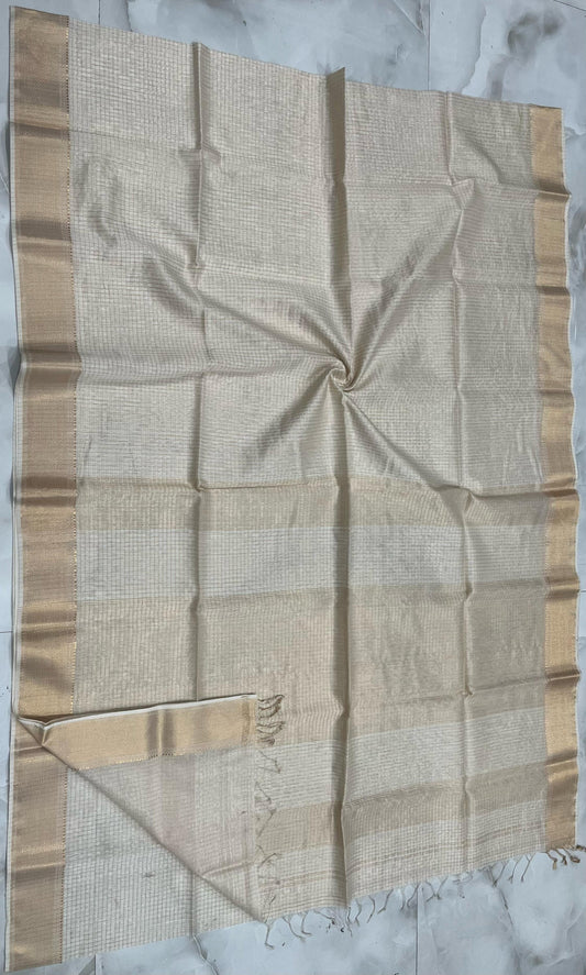 Maheshwari Handwoven Zari Checks Saree