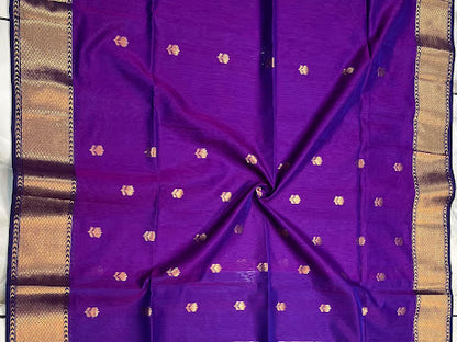 MAHESHWARI HANDWOVEN ALL OVER LOTUS JAMLI SAREE