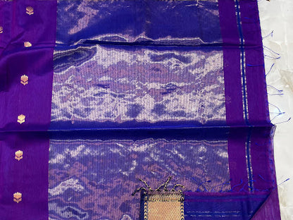 MAHESHWARI HANDWOVEN ALL OVER LOTUS JAMLI SAREE