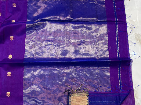 MAHESHWARI HANDWOVEN ALL OVER LOTUS JAMLI SAREE